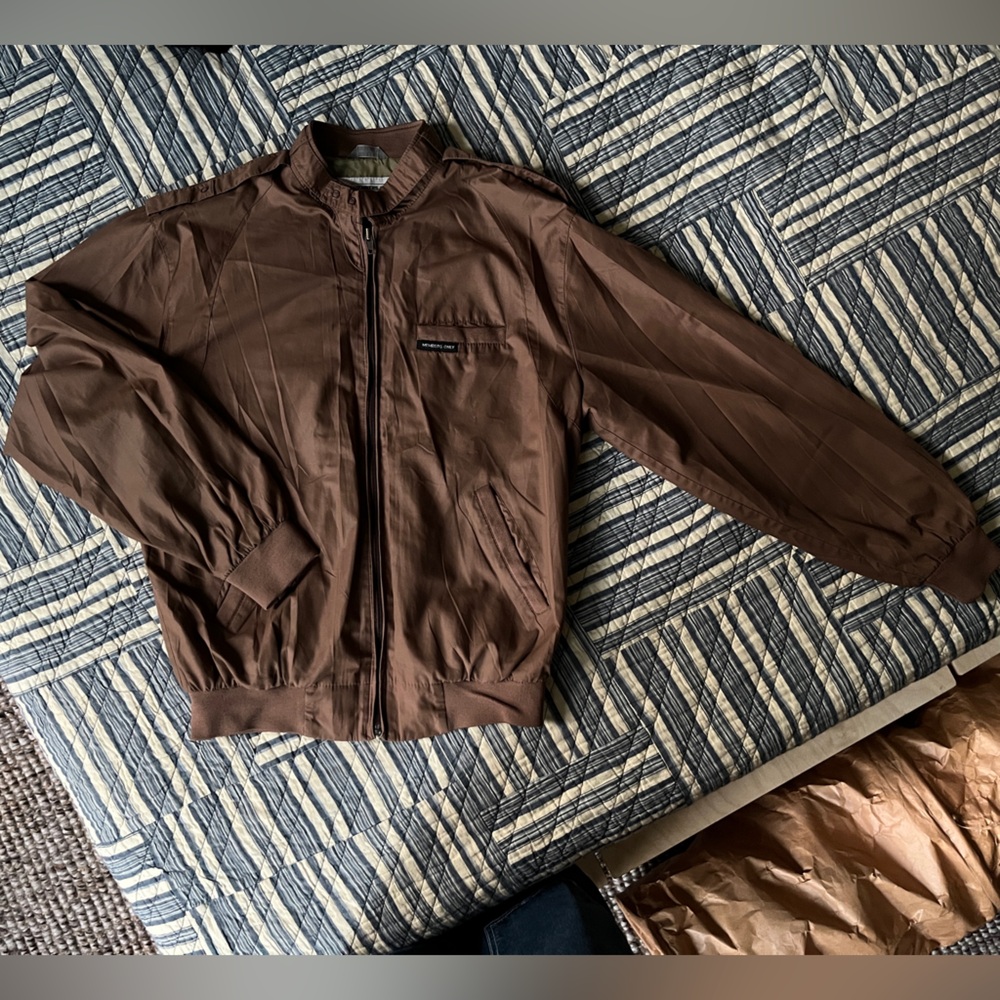 Vintage Members Only Brown Bomber Jacket